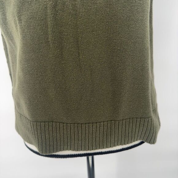 Womens J. Crew Olive Green Sleeveless Sweater Tank Size X Small Ribbon Trim - Picture 3 of 9